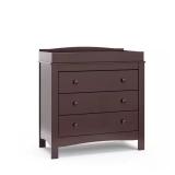 Noah Espresso 3-Drawer Dresser with Topper