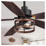 Middleton 52-in Black Farmhouse Ceiling Fan