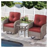 Carlos Gray 3-Piece Outdoor Glider Set