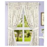 Lilac Geometric Rod Pocket Curtain Set