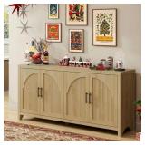 Bestier 70 in TV Stand w/ 4 Arched Doors