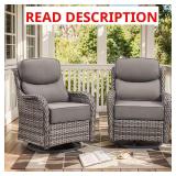 (Box 2 of 2) MoonLuxe Gray Swivel Glider Chair w/
