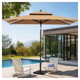 Pellebant 9x5 Market Tilt Umbrella with Base