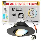 NUWATT 6" Recessed Gimbal Downlight, 5CCT, Box Lo