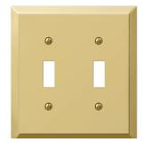 Metallic 2-Gang Toggle Steel Wall Plate - Brass