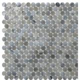 Mixed Gray Penny Round Glass Tile   Swatch