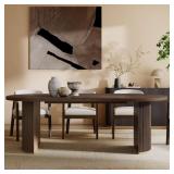 Jiana Walnut Oval Dining Table, 88" W *Legs Only