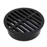 4 in. Plastic Round Drainage Grate in Black