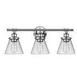 Parker 3-Light Chrome Vanity Light with Shades