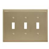 Gold 3-Gang 3-Toggle Wall Plate (1-Pack)