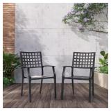 Black Iron Outdoor Dining Chairs (2-Pack)