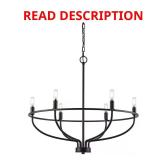 (Missing Lights) 6-Light Black Round Candle Chand
