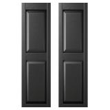 Builders Edge Raised Panel Shutters Pair Black