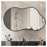 36x24 in Black Aluminum Framed Mirror