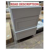 Damaged Drawer: 3-Drawer Cabinet, 23.5x24x34.75