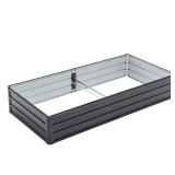 Black Galvanized Metal Raised Bed   6x3x1 ft