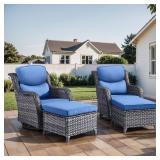 Gray Swivel Glider Wicker Set