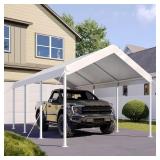 Sizzim 10x20 White Carport with Steel Frame