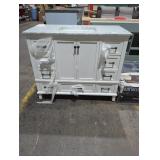 White Vanity w/ Top 43" x 22" x 35.5"