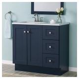 Bannister 37W x19D x35H Vanity w/ Marble Top - To