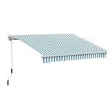 10 ft Outdoor Retractable Patio Awning, Green