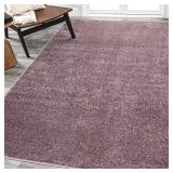 Haze Solid Low-Pile Light Purple Rug 3x5