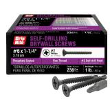 Grip-Rite #6 x 1-1/4 in Drywall Screws 1-lb