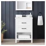 Autumn 24" White Vanity with Stone Top