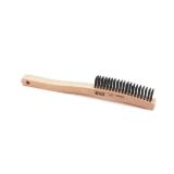 14 in. Wooden Handled Carbon Steel Wire Brush