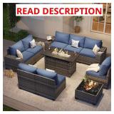 Sizzim Gray Wicker Fire Pit (Table Only)