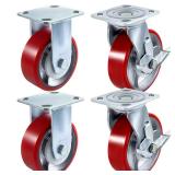 Caster Wheels 4 Pack, 6x2, 2R/2S, 1000 lb Each
