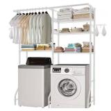 Washer & Dryer Storage Shelves, 6 Tiers, White