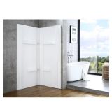 Maia 44 in. Corner Shower Wall Set White
