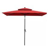 Double Top 9 ft x 5 ft Market Umbrella in Red