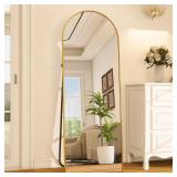 21W x64H Arched Gold Aluminum Mirror