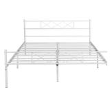 Victorian Bed Frame, White Metal 55" Full
