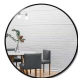 TA 30x30 Black Round Framed Mirror