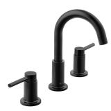 Dorind 8 in. Widespread Matte Black Faucet