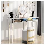VINGLI Mirrored Console Table with 2 Drawers