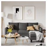 L-Shaped Linen Sectional Sofa with Chaise, Missin