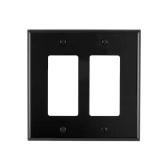 2-Gang Black Decora/Rocker Wall Plate PJ262-E