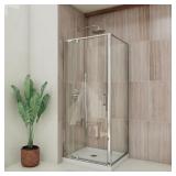 Flex 32" Corner Shower Kit Chrome/White Base