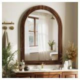 XRAMFY Morden Brown 30x40 Arched Mirror
