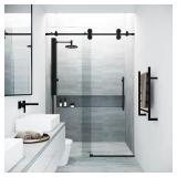 Elan Frameless Shower Door, Matte Black