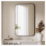 24 in. W x 35.8 in. H Black Wall Mirror