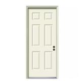 32x80 6-Panel Steel Front Door w/ Brickmould
