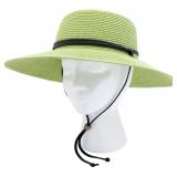 Inc-Womens Braided Wide Brim Hat Tea Green
