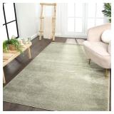 Haze Solid Low-Pile Green Rug 8x10