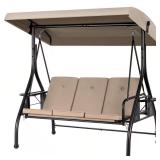 VIVOHOME 3-Person Steel Outdoor Swing