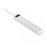 4 ft. 6-Outlet Power Strip with 45  Plug, White